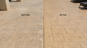 Decorative concrete maintenance Dubai before and after resealing