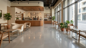 Seamless glossy microtopping in cafe